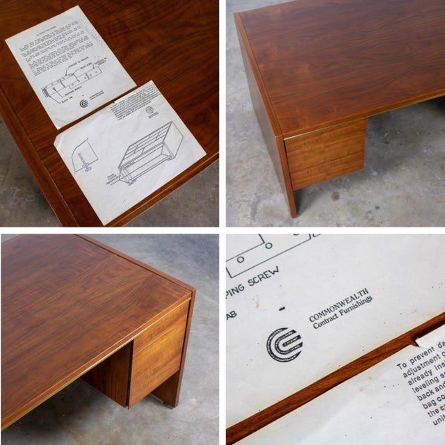 Mid to Late 20th Century MCM to Modern Walnut Executive Desk by Commonwealth Contract Furnishings For Sale - Image 13 of 18