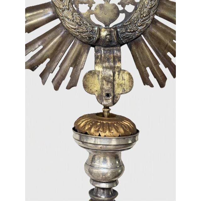 Monumental Reimagined Ecclesiastical Standard Incorporating an 18th Century Austrian Processional Finial For Sale In Los Angeles - Image 6 of 13