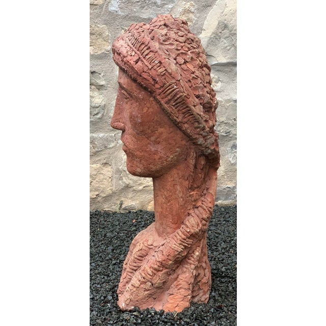 Terra-Cotta Head/Bust Sculpture For Sale - Image 4 of 7