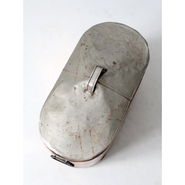 Metal Antique Copper Lidded Wash Tub For Sale - Image 7 of 14