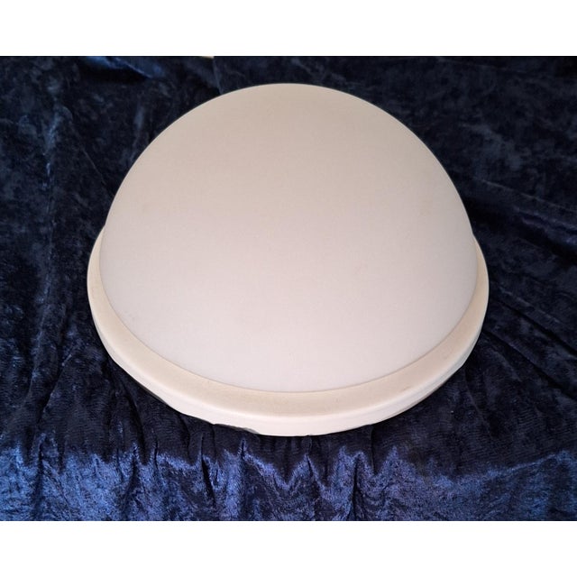 Vintage Ceiling Lamp with Glass Shade and Metal Mount from Limburg, 1970s For Sale - Image 4 of 9