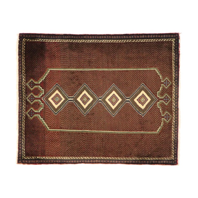 Vintage Persian Afshar Rug With Mid-Century Modern Style - 02'11 X 03'07 For Sale - Image 9 of 10