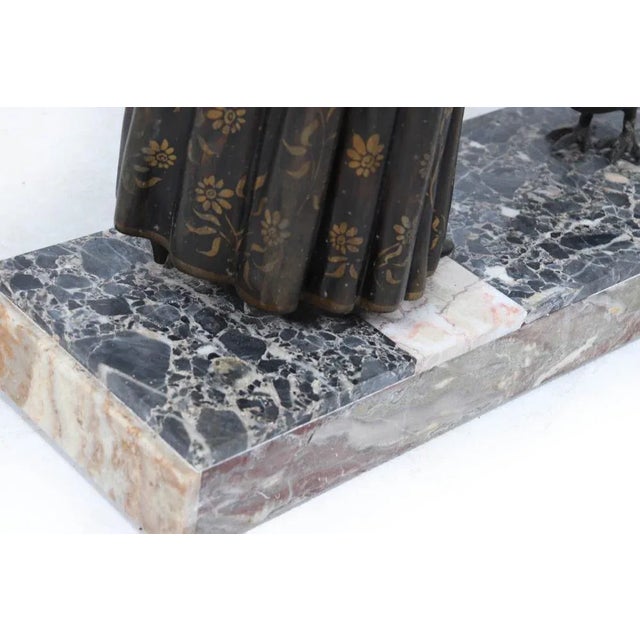 Art Deco Sculpture of Woman with Pheasant, 1930s For Sale - Image 12 of 13