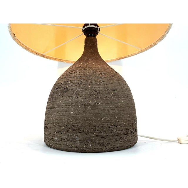 Large Ceramic Table Lamp or Floor Lamp with Original Fabric Shade from Krö, 1960s For Sale - Image 6 of 11