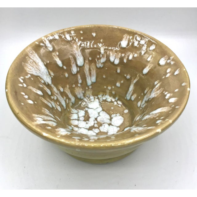 Modern Speckled Signed Studio Pottery Bowl For Sale - Image 10 of 10