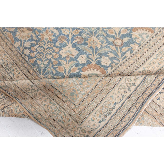 Green High-quality Vintage Persian Khorassan Green Handmade Wool Rug For Sale - Image 8 of 10