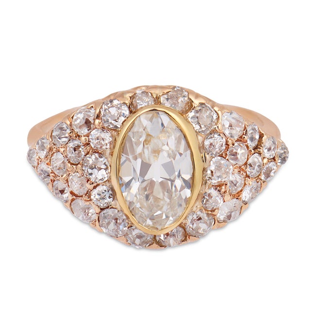 Victorian Early 20th Century Victorian Gia 1.21 Carat Old Mine Cut Diamond 14k Yellow Gold Engagement Ring, Size 4.25 For Sale - Image 3 of 8