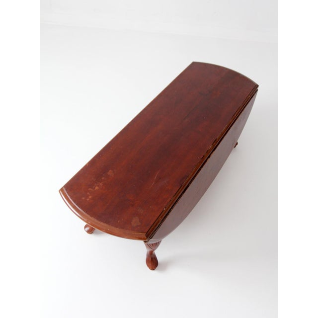 Vintage Queen Anne Style Drop Leaf Coffee Table For Sale - Image 9 of 15