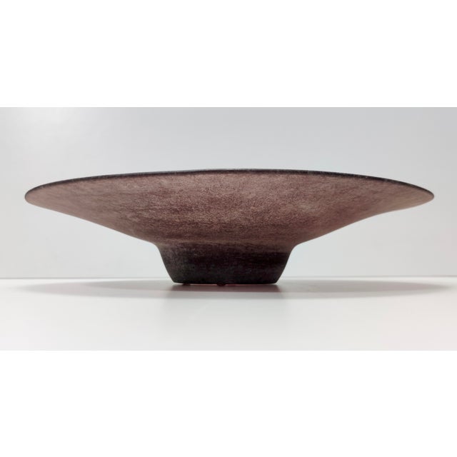 Vintage Italian Brown Scavo Glass Trinket Bowl, 1980s For Sale - Image 4 of 12