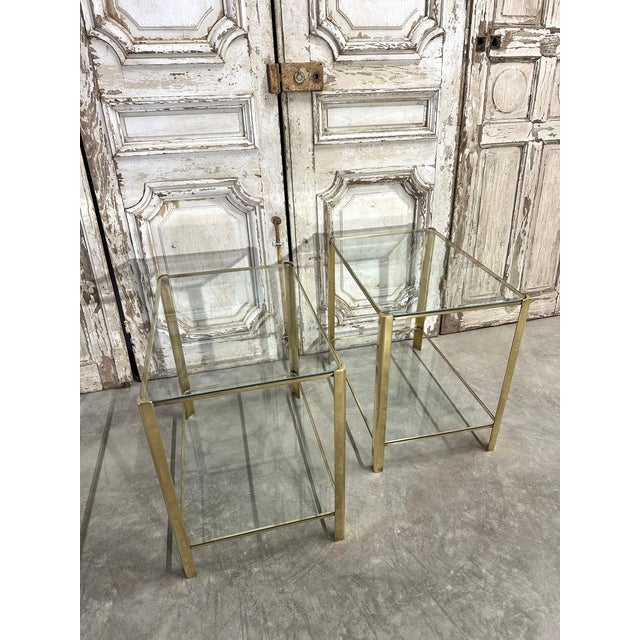 Gold Bronze Sofa Side Tables by Jacques Quinet, 1960s, Set of 2 For Sale - Image 8 of 14