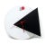 A striking postmodern, Memphis-inspired wall clock by Small World Greetings. White vinyl face with inset black triangle,...