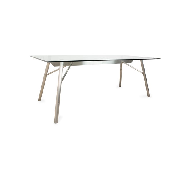Silver Grey Metal & Glass Table from Rolf Benz For Sale - Image 4 of 13