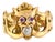 Antique Art Nouveau Gargoyle Ring 18k Gold - Ruby Eyes & Diamond Mouth, Size 7.5 For Sale