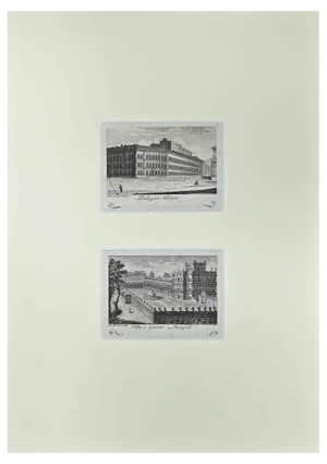 Agapito Franzetti, Roman Views, Original Etching, 1820s, Etching