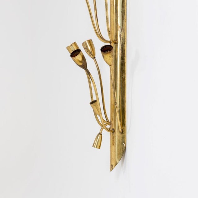 Mid-20 Century Single Large Twelve Light Brass Wall Sconce For Sale - Image 18 of 18