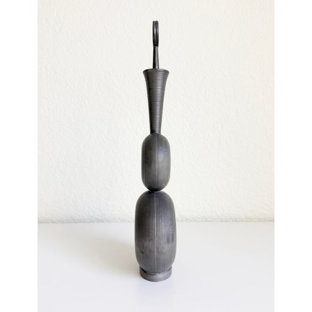 1950s Modernist Pewter Decanter by Gunnar Havstad, Norway For Sale - Image 4 of 11