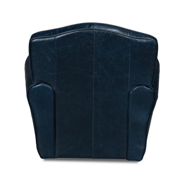 2020s Blue Leather Club Chair For Sale - Image 5 of 10