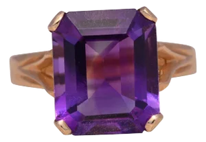 The Plea: Emerald Cut Natural Amethyst in Yellow Gold