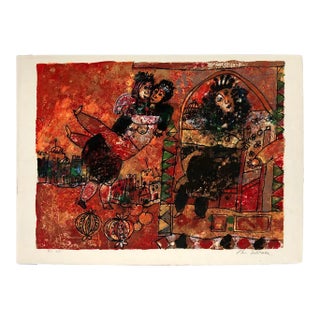 Theo Tobiasse Untitled, From the Song of Songs of King Solomon (Hand Signed Lithograph), 1975 For Sale