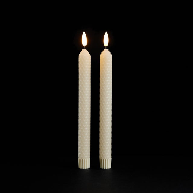 Modern FIA WickBeige Textured Taper Candle (Set of 2) For Sale - Image 3 of 4