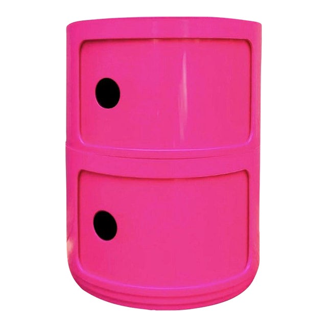Kartell Componibili 2-Tier Modern Storage Cabinet, Hot Pink, Italy For Sale
