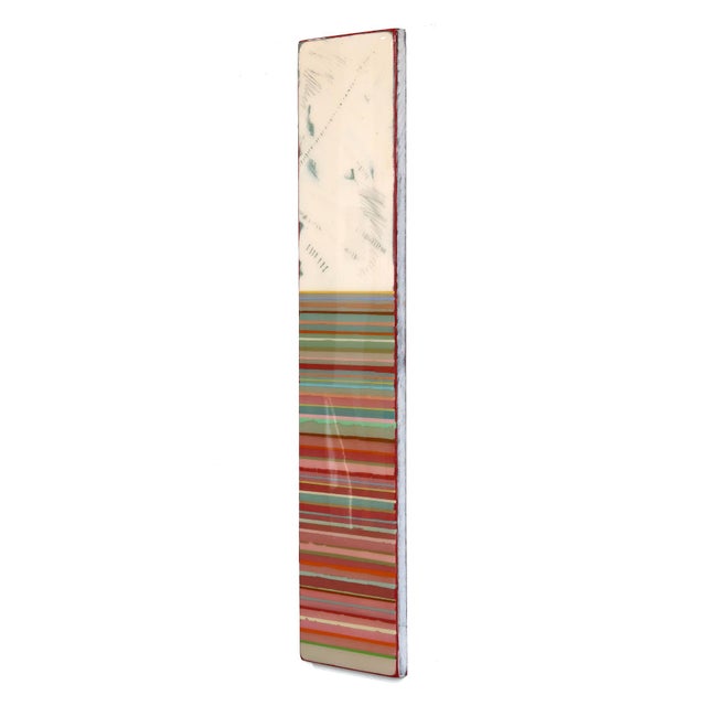 Abstract Tall Sunspot 65 - Original Modern Colorful Striped Resin and Acrylic Abstract Wall Art For Sale - Image 3 of 9