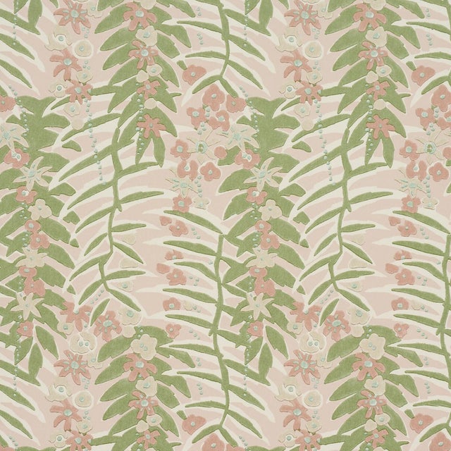 SAMPLE - Schumacher Ashbee Botanical Wallpaper In Petal For Sale
