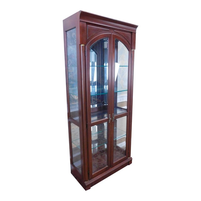 Ethan Allen Medallion Collection Cherry Glass Curio Display