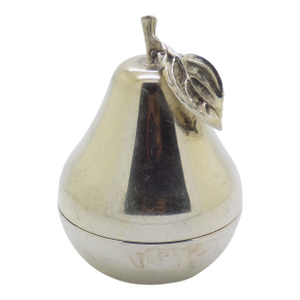 Vintage Italian Handmade Genuine Silver Rare Pear Shaped Pill Snuff Trinket Box