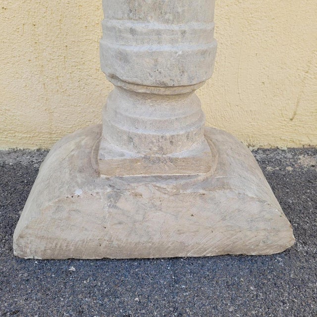 Column in Sculpted White Marble For Sale - Image 3 of 18