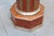 Pair of neoclassical-style pedestals. Birds eye maple with inlaid patinated brass details and patinated brass trim around...
