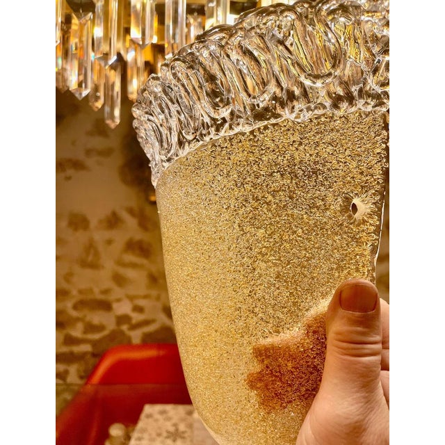 Toso Wall Lights in Gold Glass, 1980, Set of 2 For Sale - Image 12 of 14