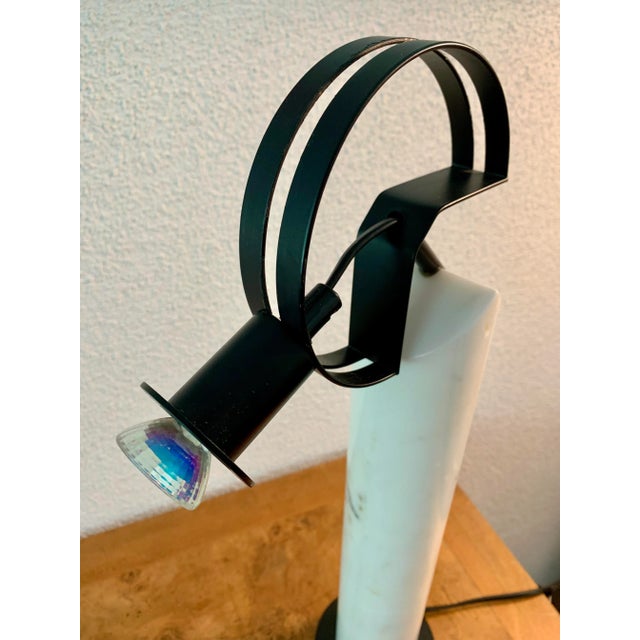 Postmodern Table Lamp in Carrara Marble, 1990s For Sale - Image 6 of 13