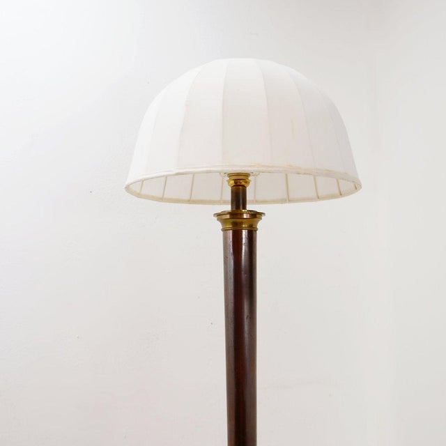 Mid-Century Modern Hollywood Regency Bronzed Metal and Brass Tripod Floor Lamp, 1950s For Sale - Image 3 of 17