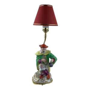 Hand-Painted French Porcelain Chinoiserie Table Lamp Attributed to J. Poncet