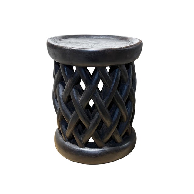 Tribal Vintage Lg Tribal Nobility Bamileke Spider Stool/Table Cameroon 18" H For Sale - Image 3 of 8