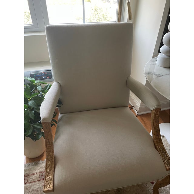 Pair of Vintage Louis XV Carved Giltwood Fauteuils For Sale - Image 10 of 11