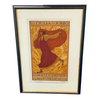 Adolfo De Carolis, Iorio's Daughter, Original Lithograph, 1914, Framed For Sale
