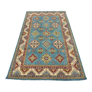 Kazak Rug 6’9” X 10’1” Blue Wool Tribal Hand-Knotted Oriental Carpet