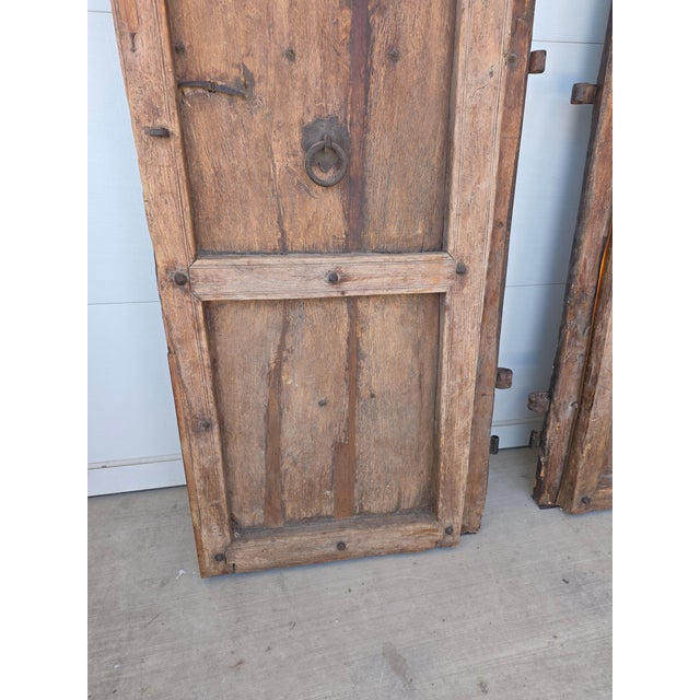 Rustic Antique Doors With Hand Forged Iron Elements For Sale - Image 14 of 17