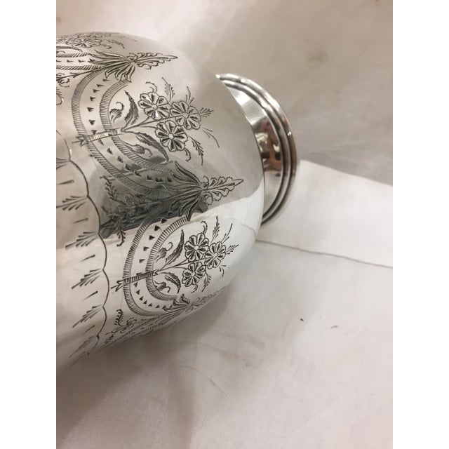 Silver Antique Etched Silver Vase For Sale - Image 8 of 10
