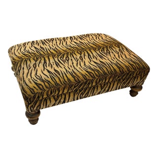 Vintage Classic Tiger Stripe Ottoman For Sale