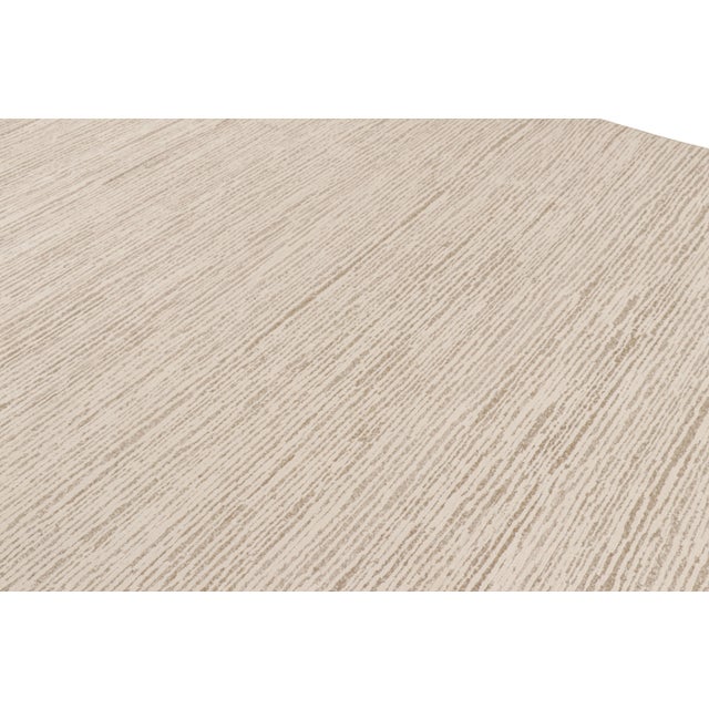Contemporary Rug & Kilim’s Contemporary Textural Rug With Beige and Cream White Tones For Sale - Image 3 of 8