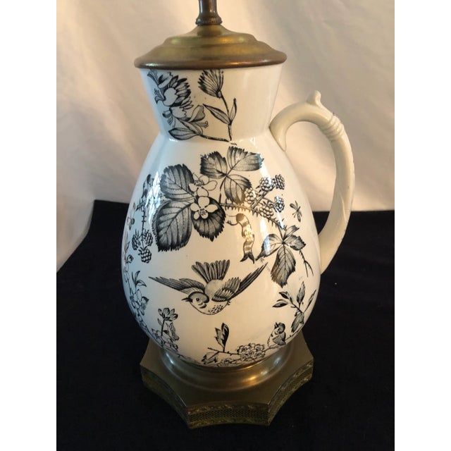 Black Transfer Ware Aesthetic Movement Lamp For Sale - Image 4 of 11
