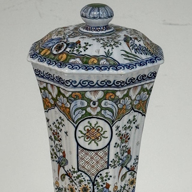 Set of Three Antique Boch Frères Keramis Hand-Painted Lidded Vases For Sale - Image 15 of 18