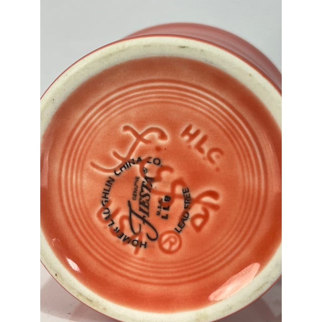 1990s Fiesta Ware Persimmon Ring Handle Coffee Cup For Sale - Image 4 of 4