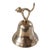 Mid-Century Polished Brass Arching Cat Dinner Bell For Sale