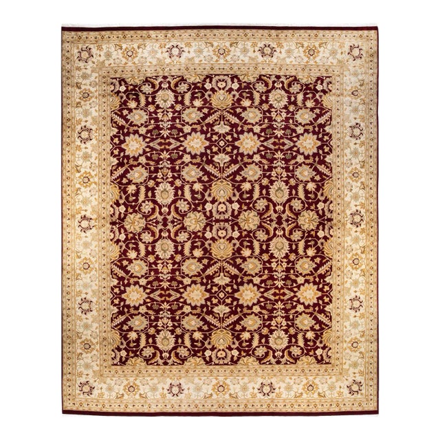Mogul, One-of-a-Kind Hand-Knotted Area Rug in Red , 12' 2" x 15' 3" For Sale