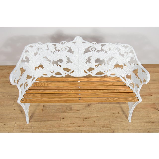 White Victorian Coalbrookdale Garden Bench, United Kingdom, 1950s For Sale - Image 8 of 16