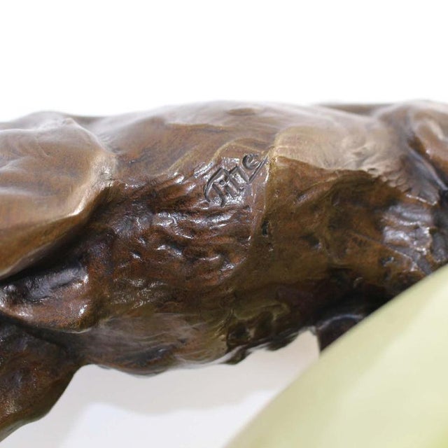 Green Vintage Bronze Moose, 1920s For Sale - Image 8 of 9